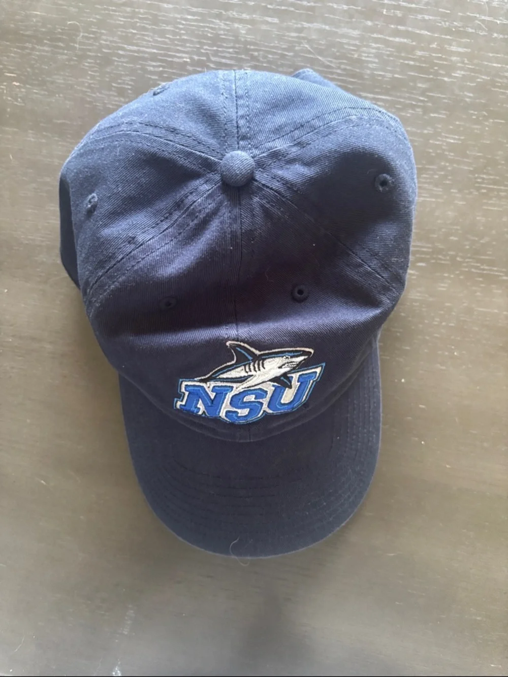 NSU Shark Embroidered Navy Baseball Cap - Picture 5 of 6